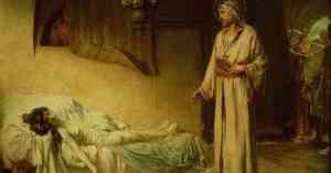 Artwork of Jesus raising the little girl from the dead